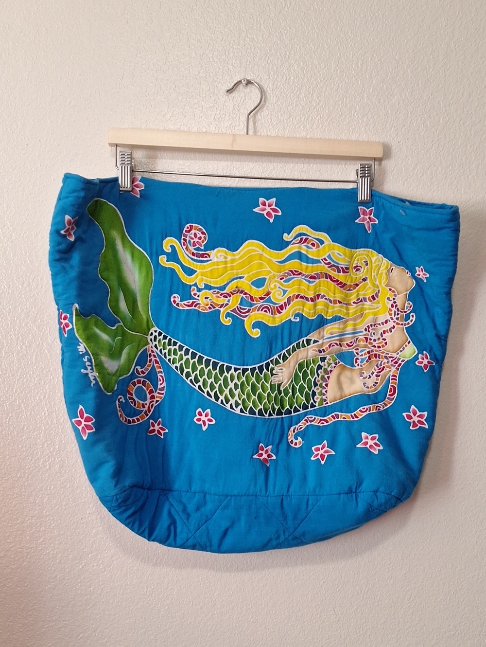 Blue Mermaid Tote Bag - Casual Beach Tote